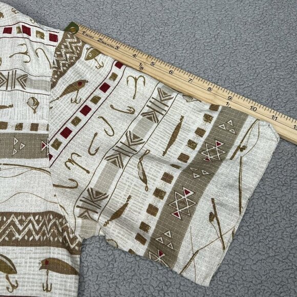 Vintage Woolrich Shirt Mens Medium Fishing Rip Stop Tackle Lures Aztek Outdoor - Picture 11 of 13